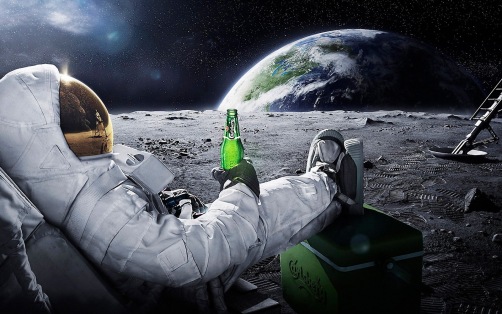 To have good time on the Moon - (Drinking Carlsberg beer - Advertisement) Credits: Carlsberg 